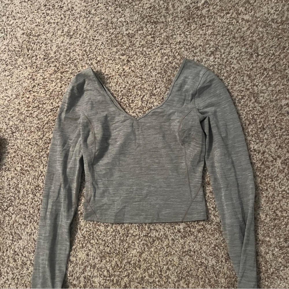 Gray Long Sleeve Women's Top